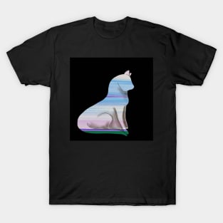 Pretty kitty abstract landscape T-Shirt